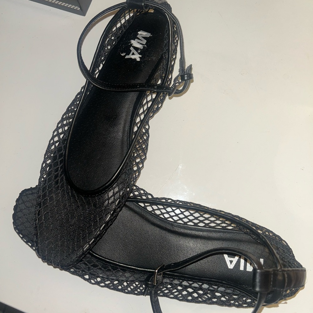MIA Women's Black Mesh Loafers - Picture 2 of 3